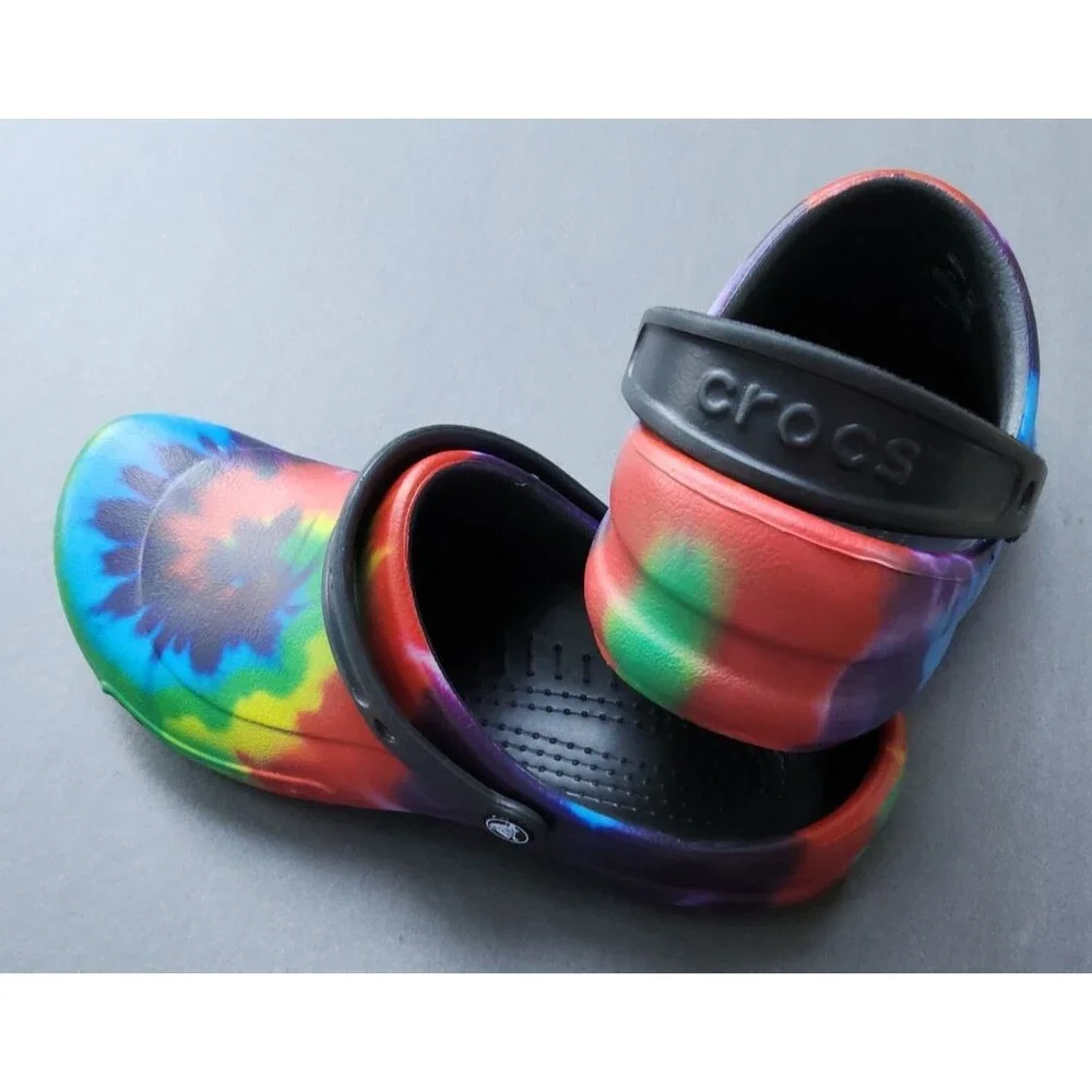 Crocs Bistro Clogs Mens 11 Tie Dye Groovy Non Slip Pride Work  Shoe Restaurant